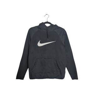 Nike Men's Medium Black Hoodie with White Logo Dri-FIT Performance Athletic